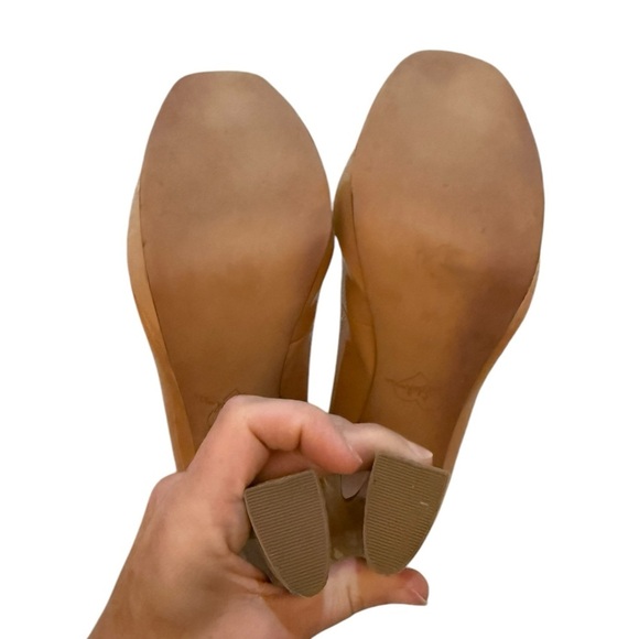 Sam Edelman ultra high 5 inch caramel peep toe heels size 7.5 - Picture 3 of 7